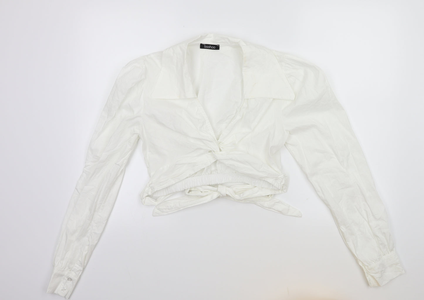 Boohoo Womens White   Basic Blouse Size 10