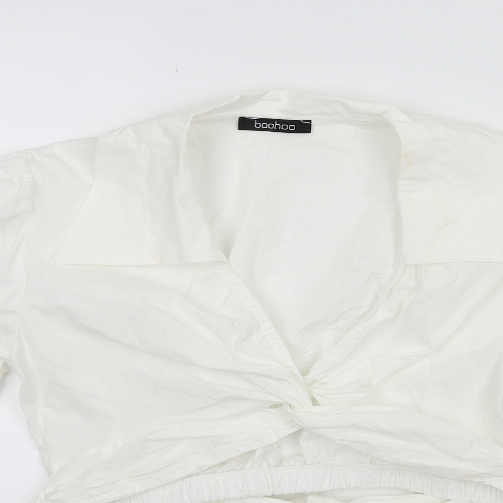 Boohoo Womens White   Basic Blouse Size 10