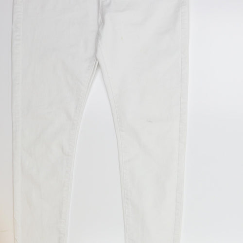 Denim & Co. Womens White  Denim Skinny Jeans Size 12 L28 in