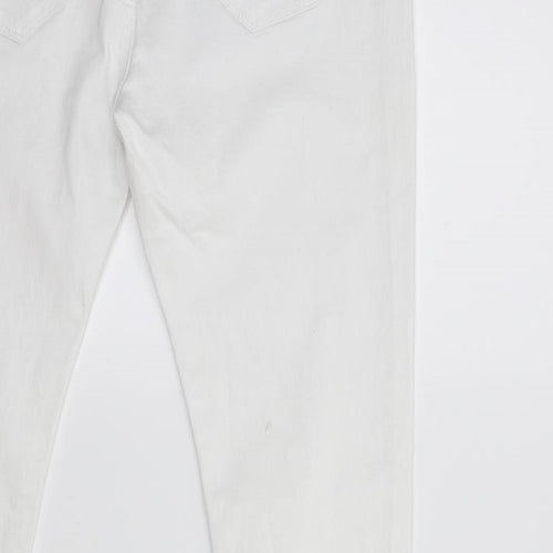 Denim & Co. Womens White  Denim Skinny Jeans Size 12 L28 in