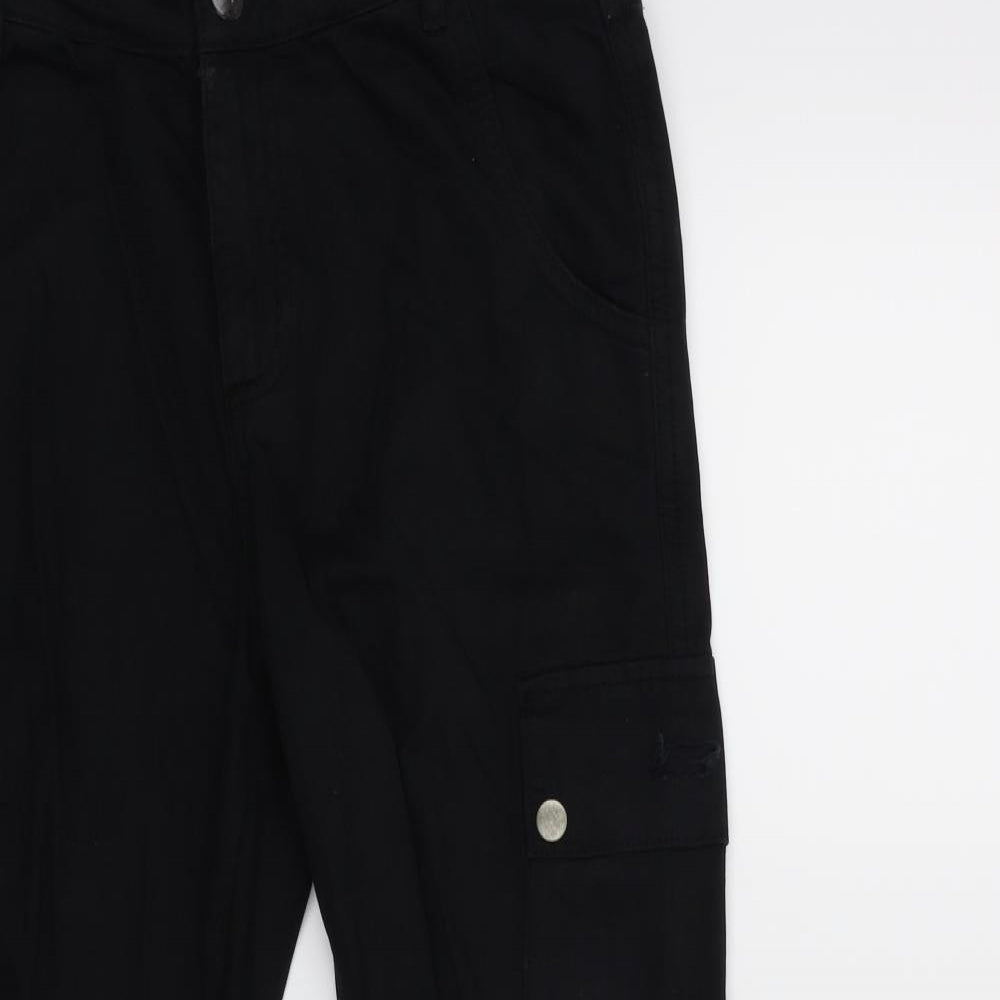 New Look Womens Black   Cargo Trousers Size 8 L28 in - distressed