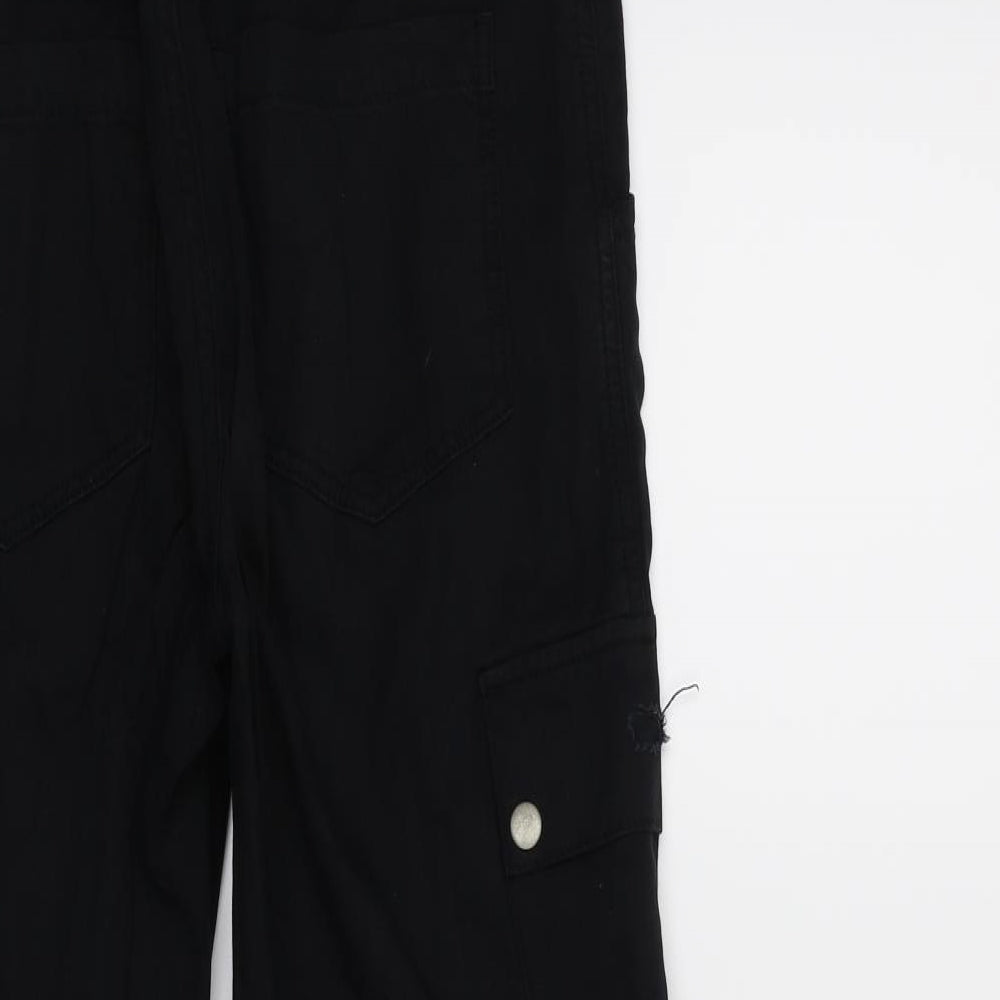 New Look Womens Black   Cargo Trousers Size 8 L28 in - distressed