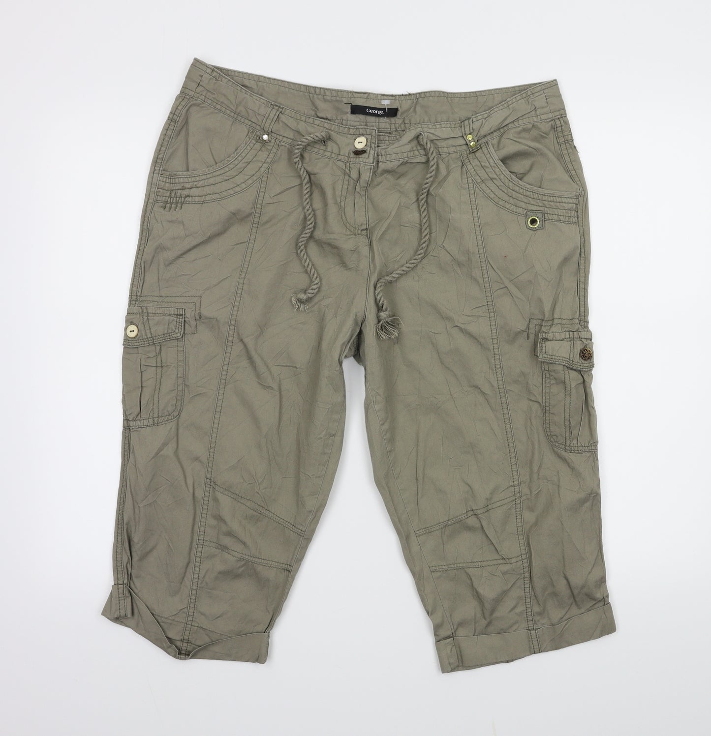 George Womens Green   Cargo Trousers Size 16 L20 in