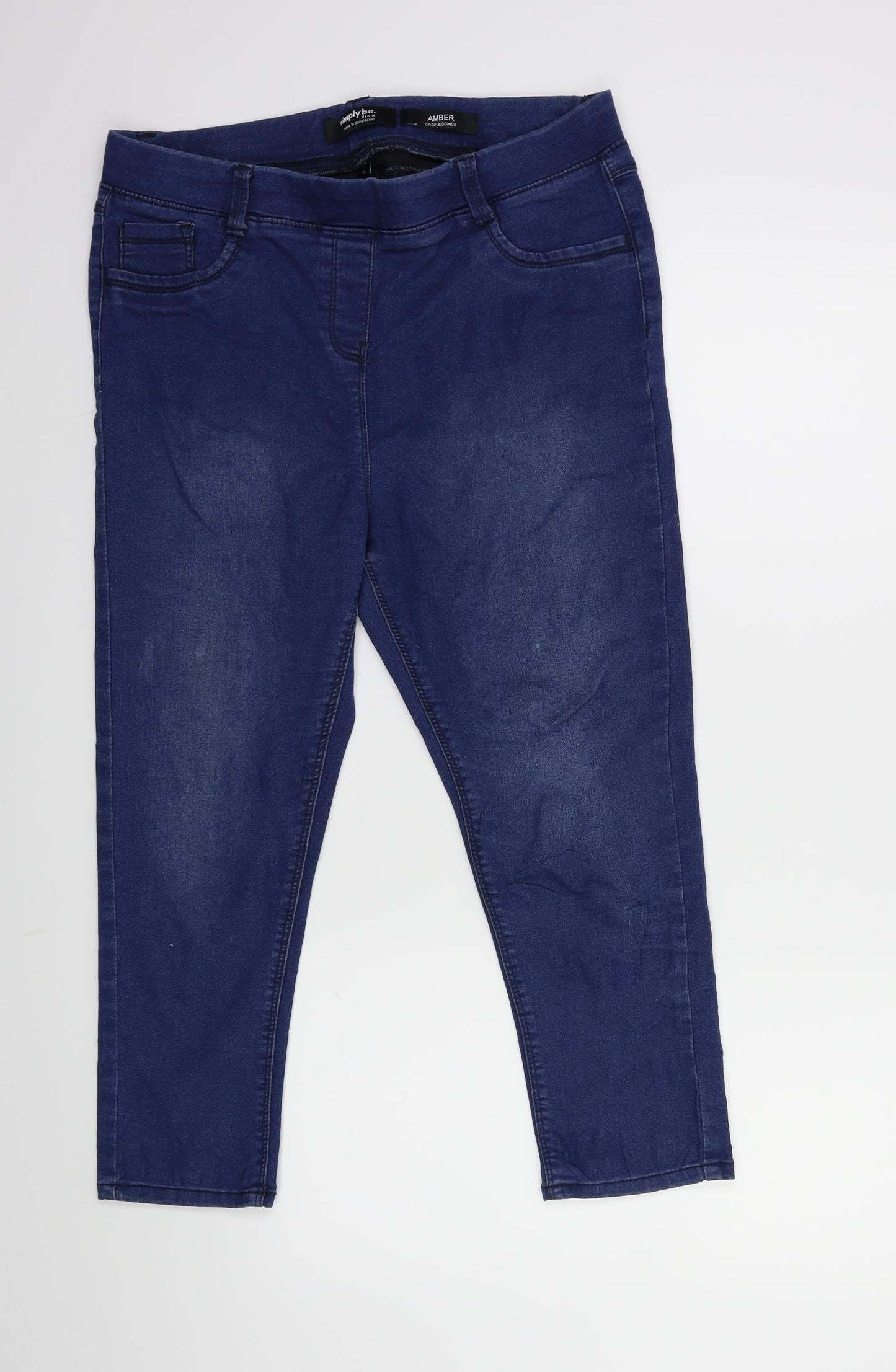 Simply Be Womens Blue  Denim Cropped Jeans Size 14 L22 in