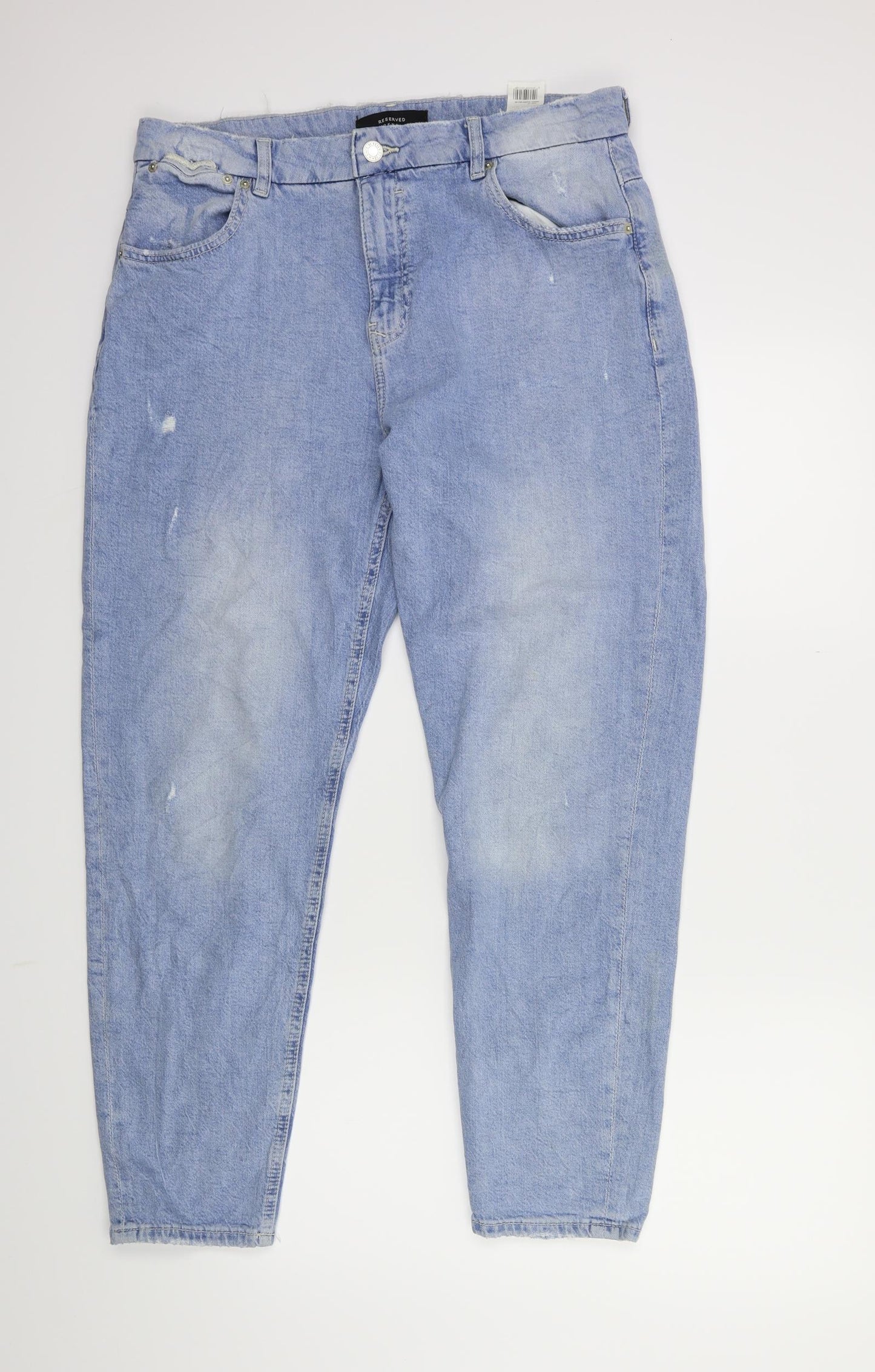 RESERVED Womens Blue  Denim Mom Jeans Size 14 L27 in