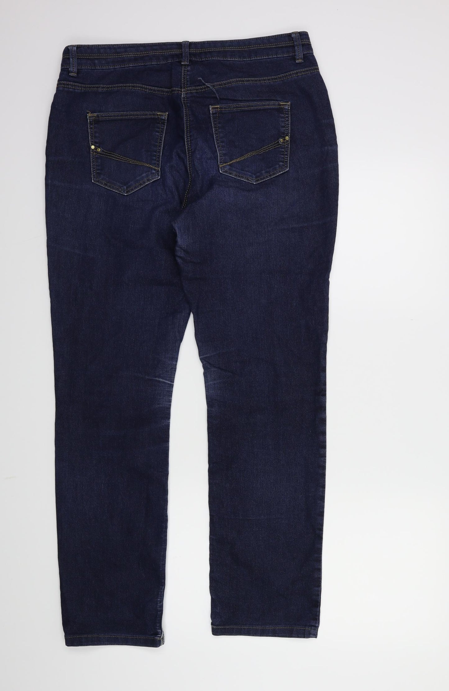 Wallis Womens Blue  Denim Straight Jeans Size 14 L29 in