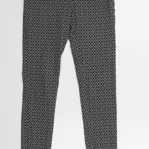 Atmosphere Womens Black Geometric  Trousers  Size 12 L27 in