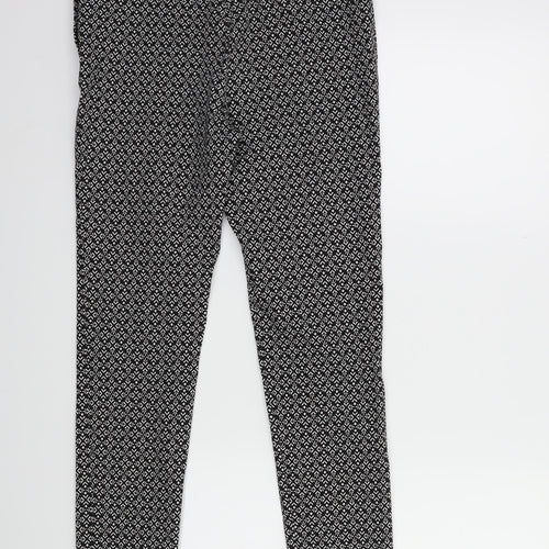 Atmosphere Womens Black Geometric  Trousers  Size 12 L27 in