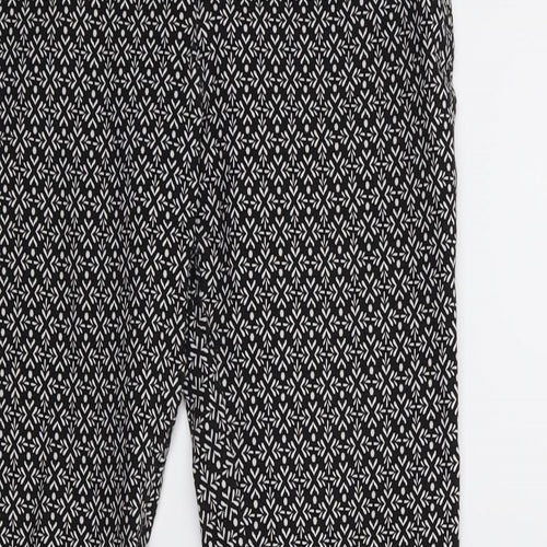 Atmosphere Womens Black Geometric  Trousers  Size 12 L27 in