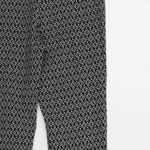 Atmosphere Womens Black Geometric  Trousers  Size 12 L27 in