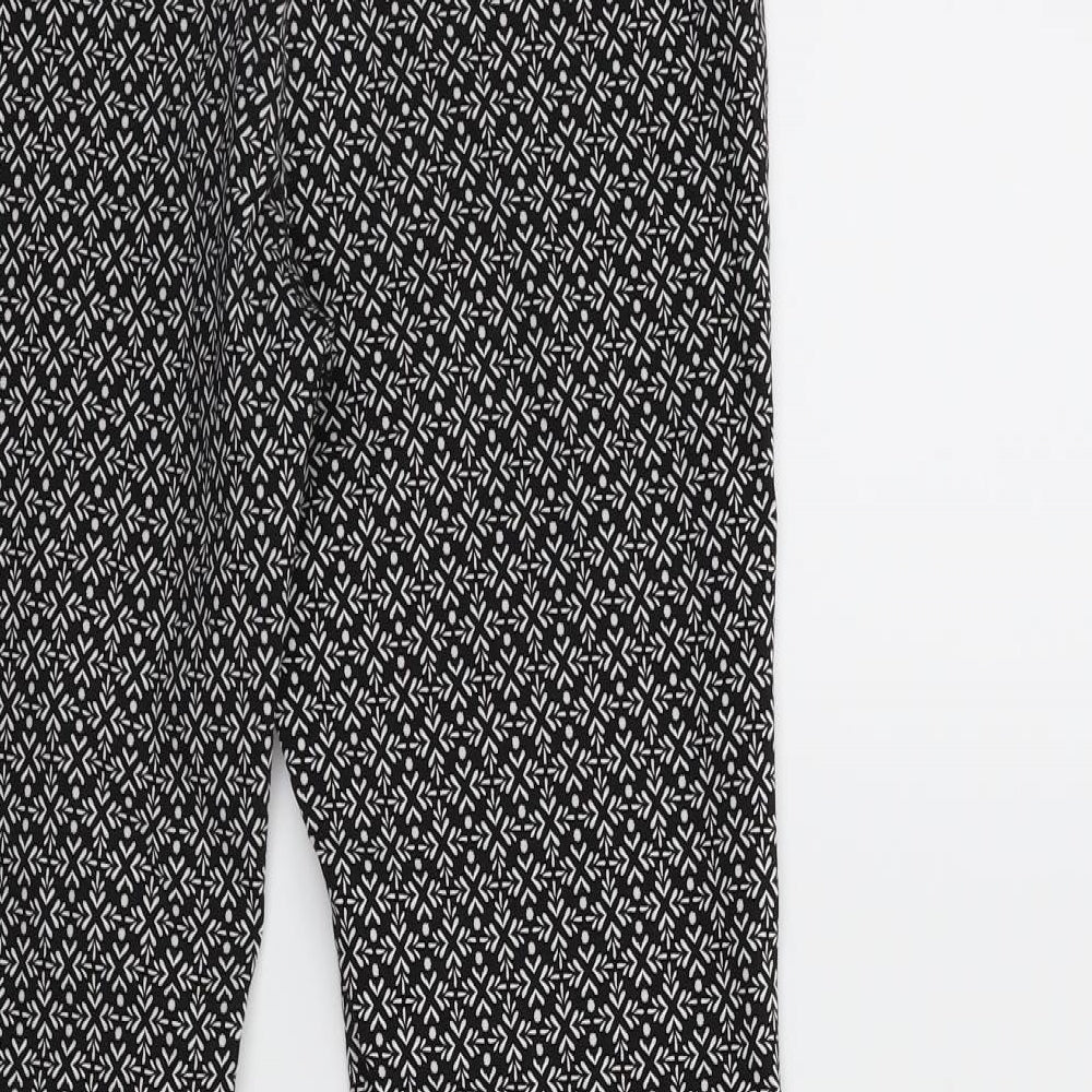 Atmosphere Womens Black Geometric  Trousers  Size 12 L27 in