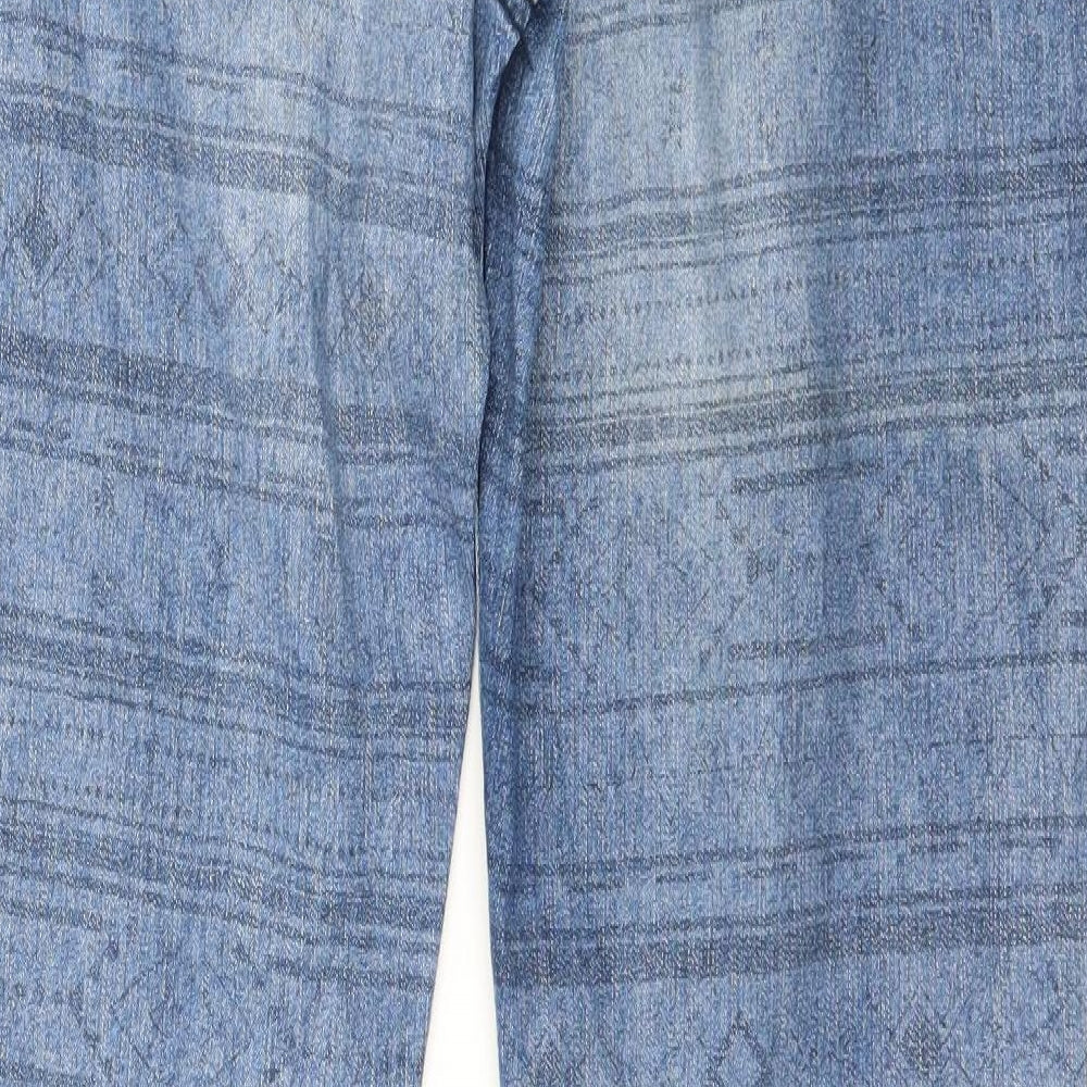 C&A Womens Blue Striped Denim Skinny Jeans Size 14 L31 in