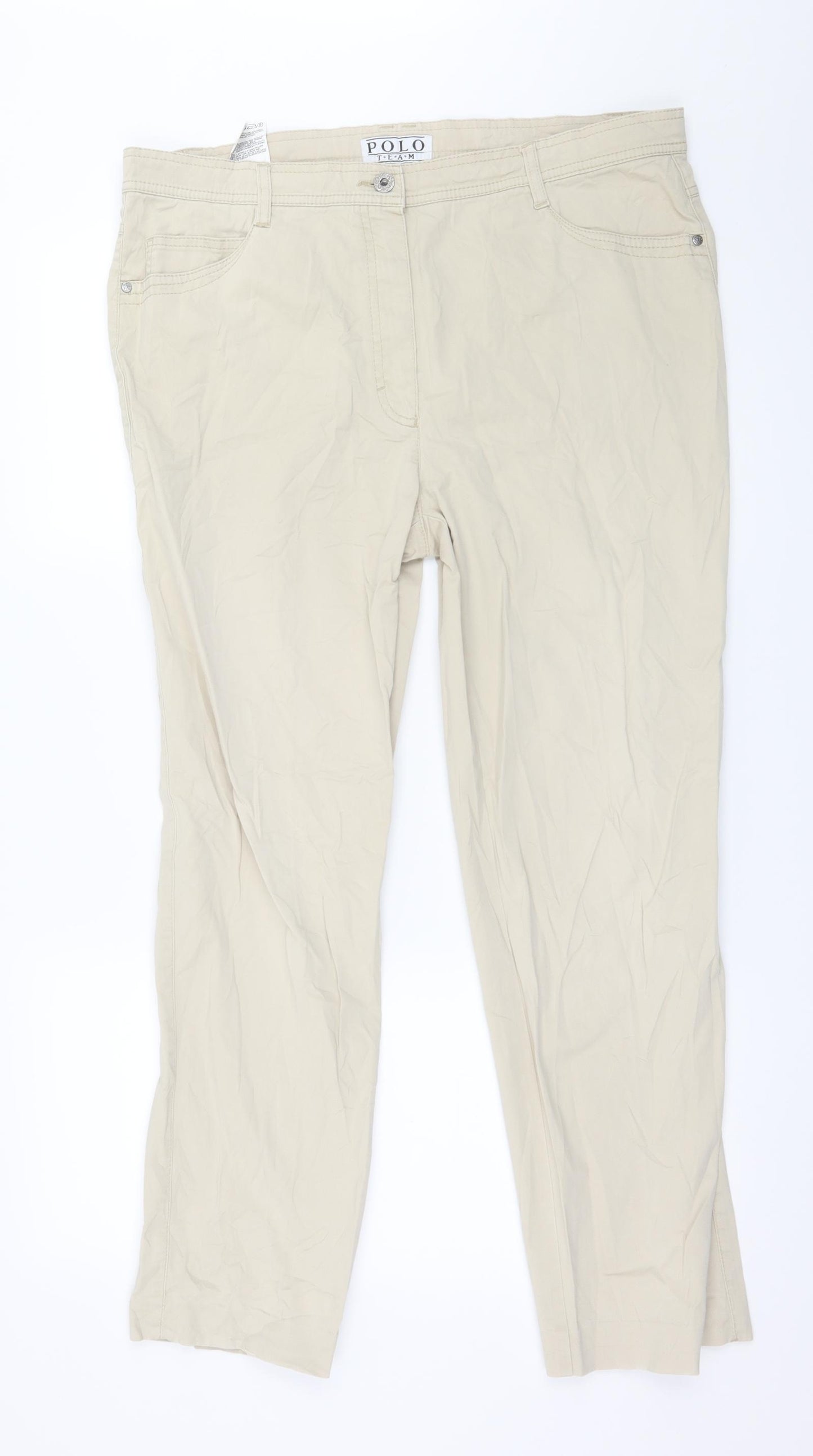 Polo Team Womens Beige   Trousers  Size 18 L28 in