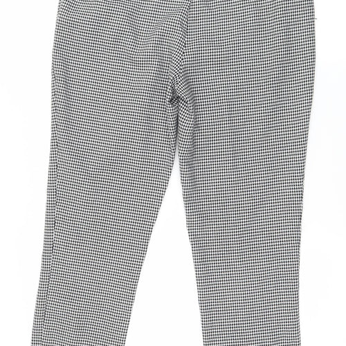 Oasis Womens Black Houndstooth  Trousers  Size 10 L26 in