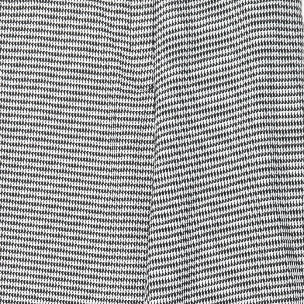 Oasis Womens Black Houndstooth  Trousers  Size 10 L26 in