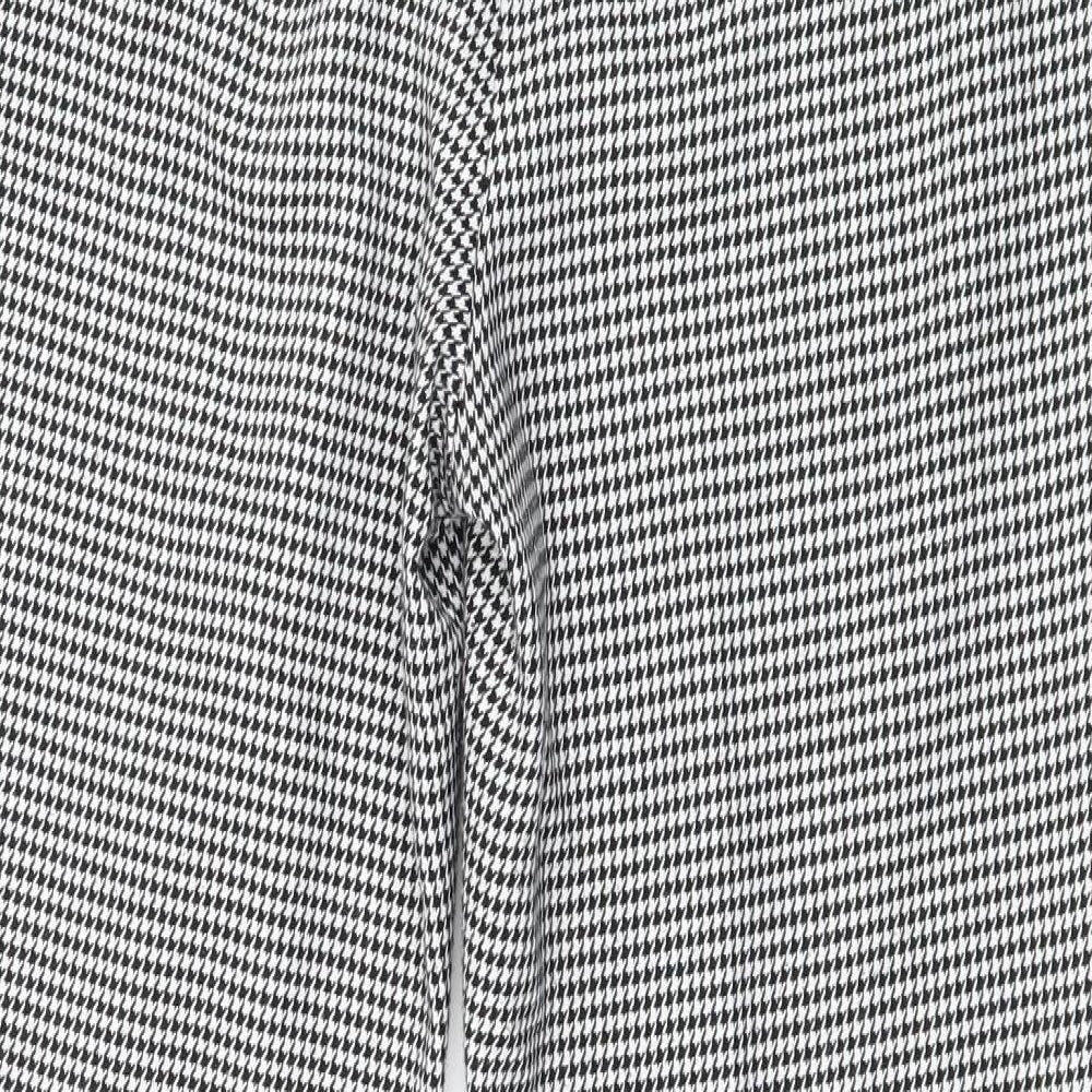 Oasis Womens Black Houndstooth  Trousers  Size 10 L26 in