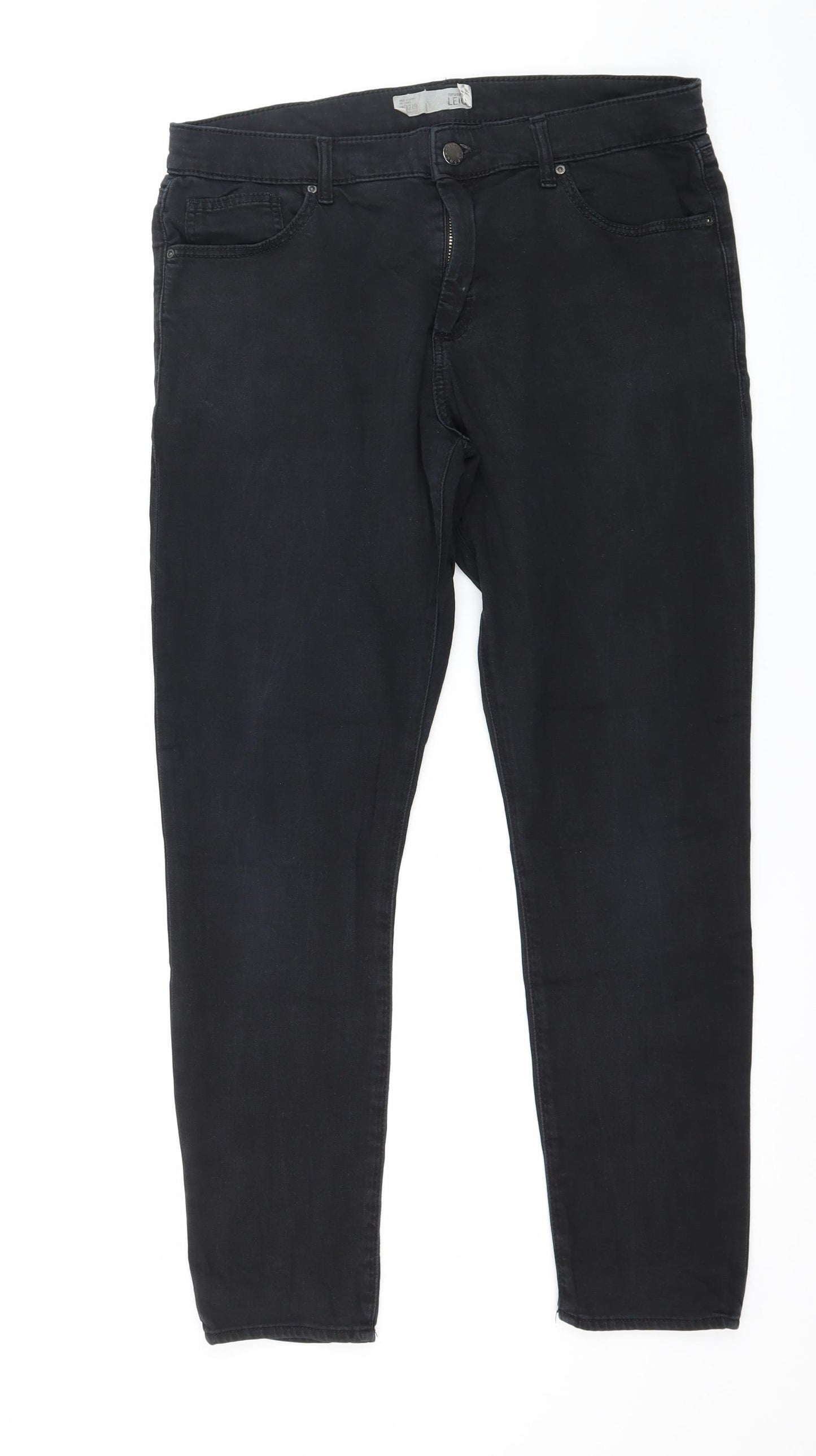 Topshop Womens Black  Denim Skinny Jeans Size 32 in L26 in