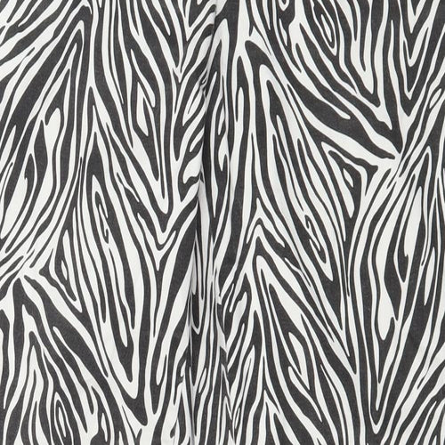 Mango Womens Black Animal Print Denim Skinny Jeans Size 12 L31 in