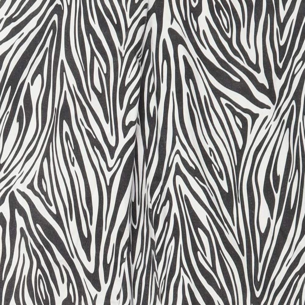 Mango Womens Black Animal Print Denim Skinny Jeans Size 12 L31 in