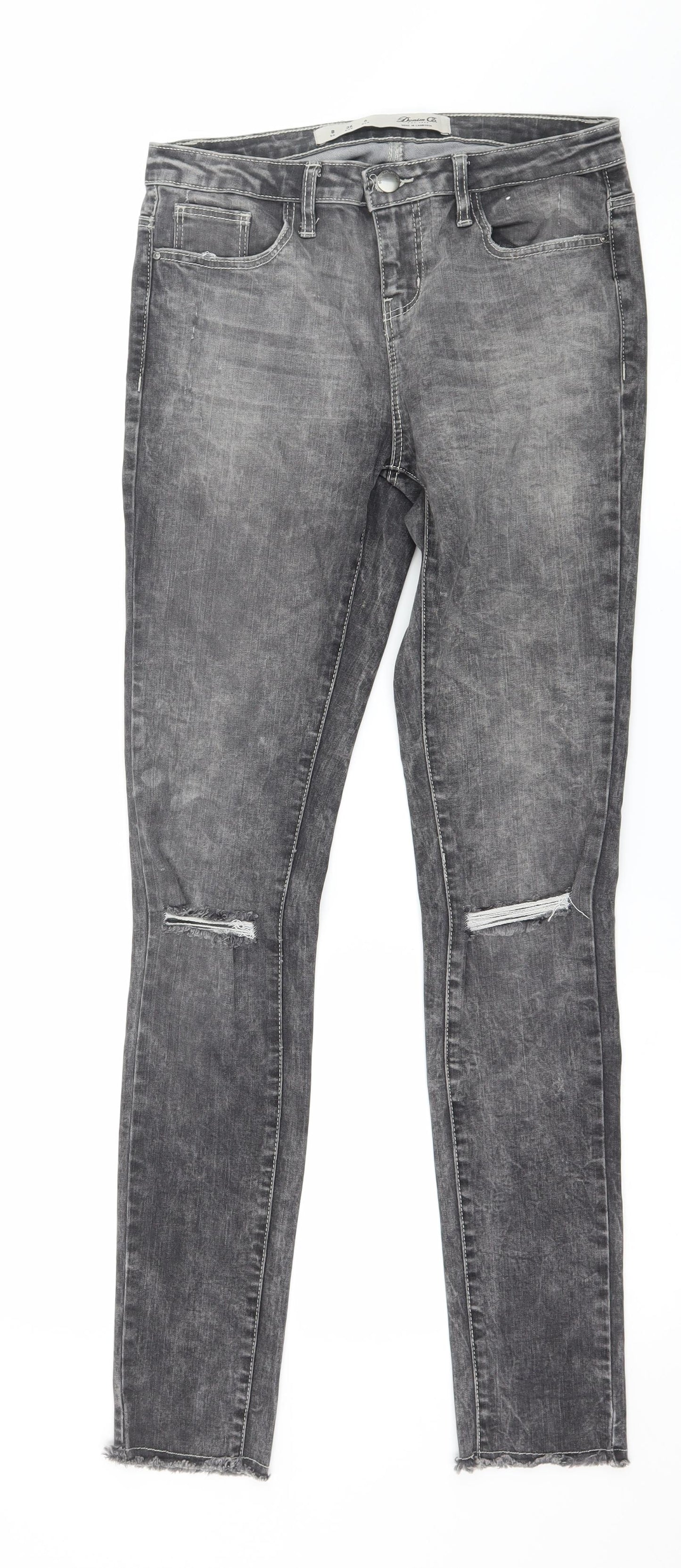 Denim & Co. Womens Grey  Denim Skinny Jeans Size 8 L29 in