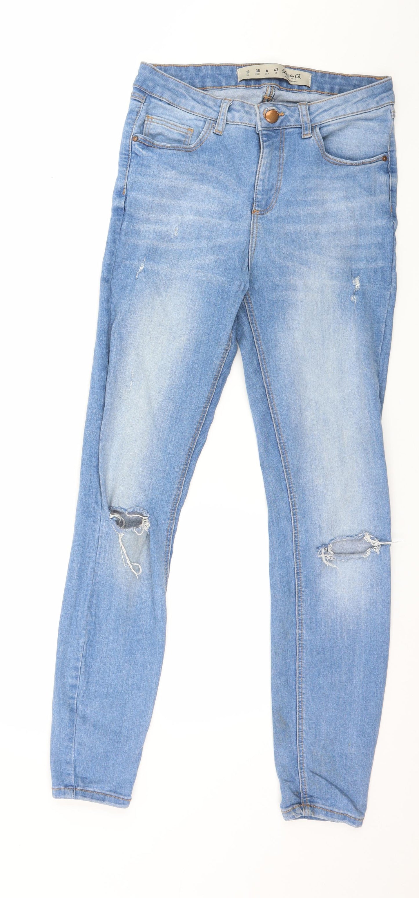 Denim & Co. Womens Blue  Denim Skinny Jeans Size 10 L28 in