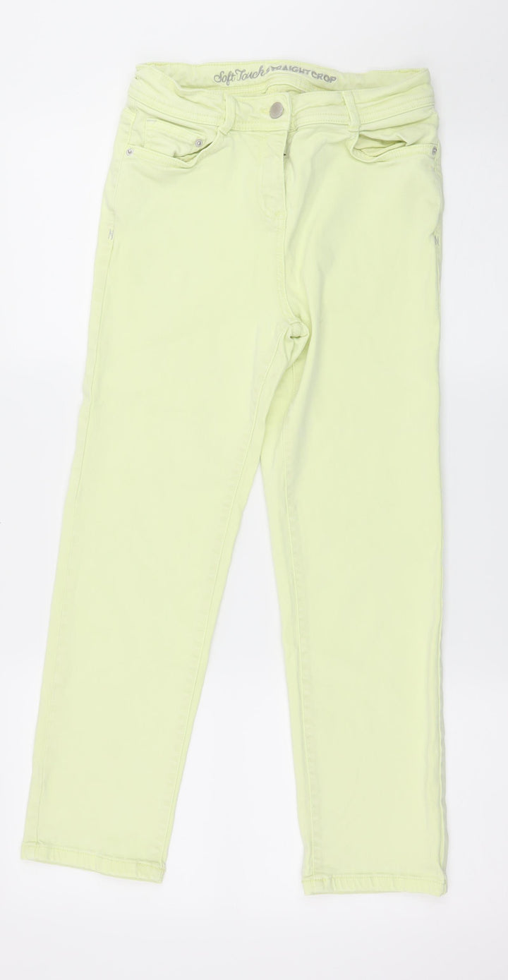Preworn Womens Green  Denim Cropped Jeans Size 28 in L24 in