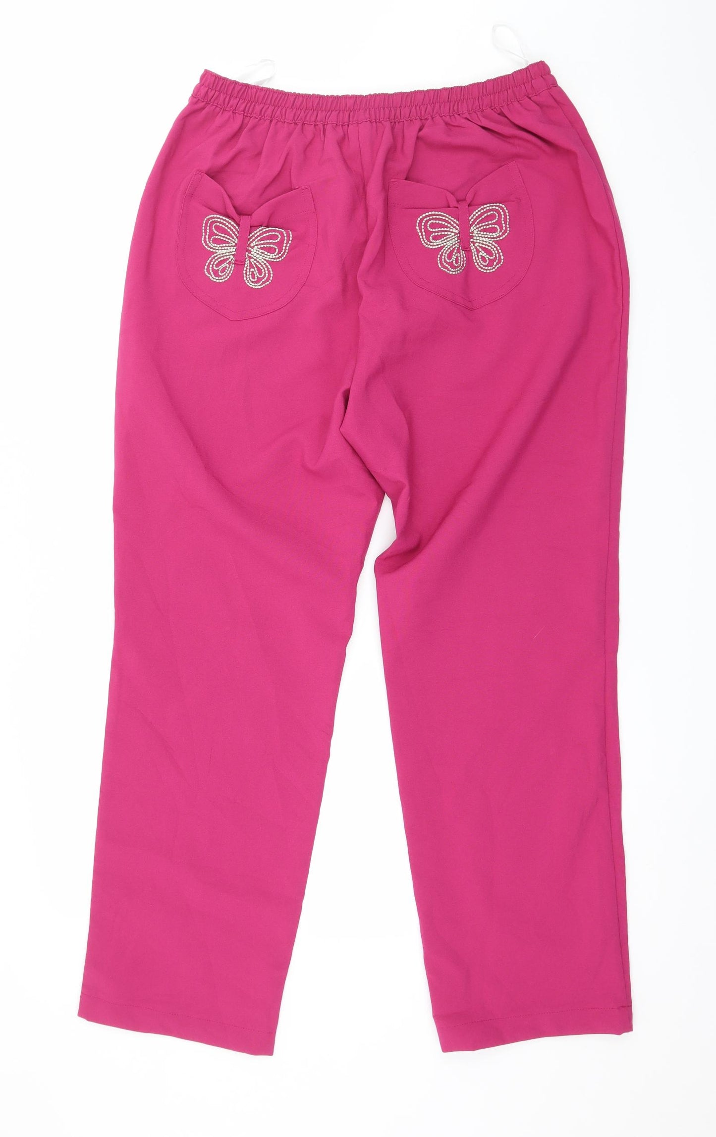 Remix Womens Pink   Trousers  Size 16 L28 in - Butterfly