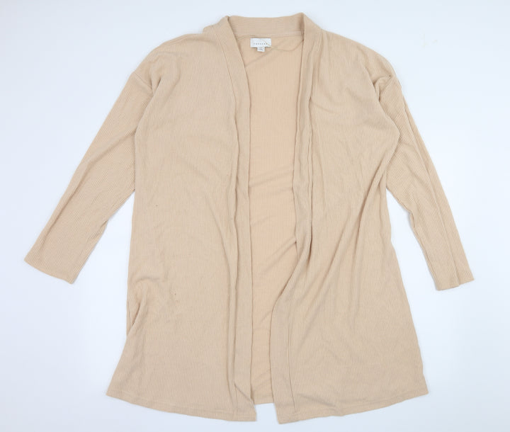 Topshop Womens Pink Jersey Cardigan Jumper Size M - Ribbed