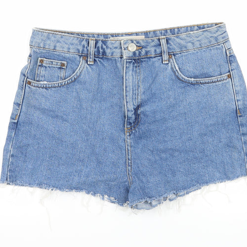 Topshop Womens Blue  Denim Hot Pants Shorts Size 12