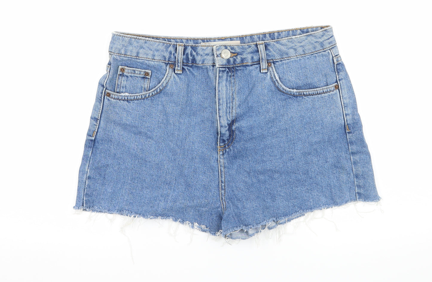 Topshop Womens Blue  Denim Hot Pants Shorts Size 12