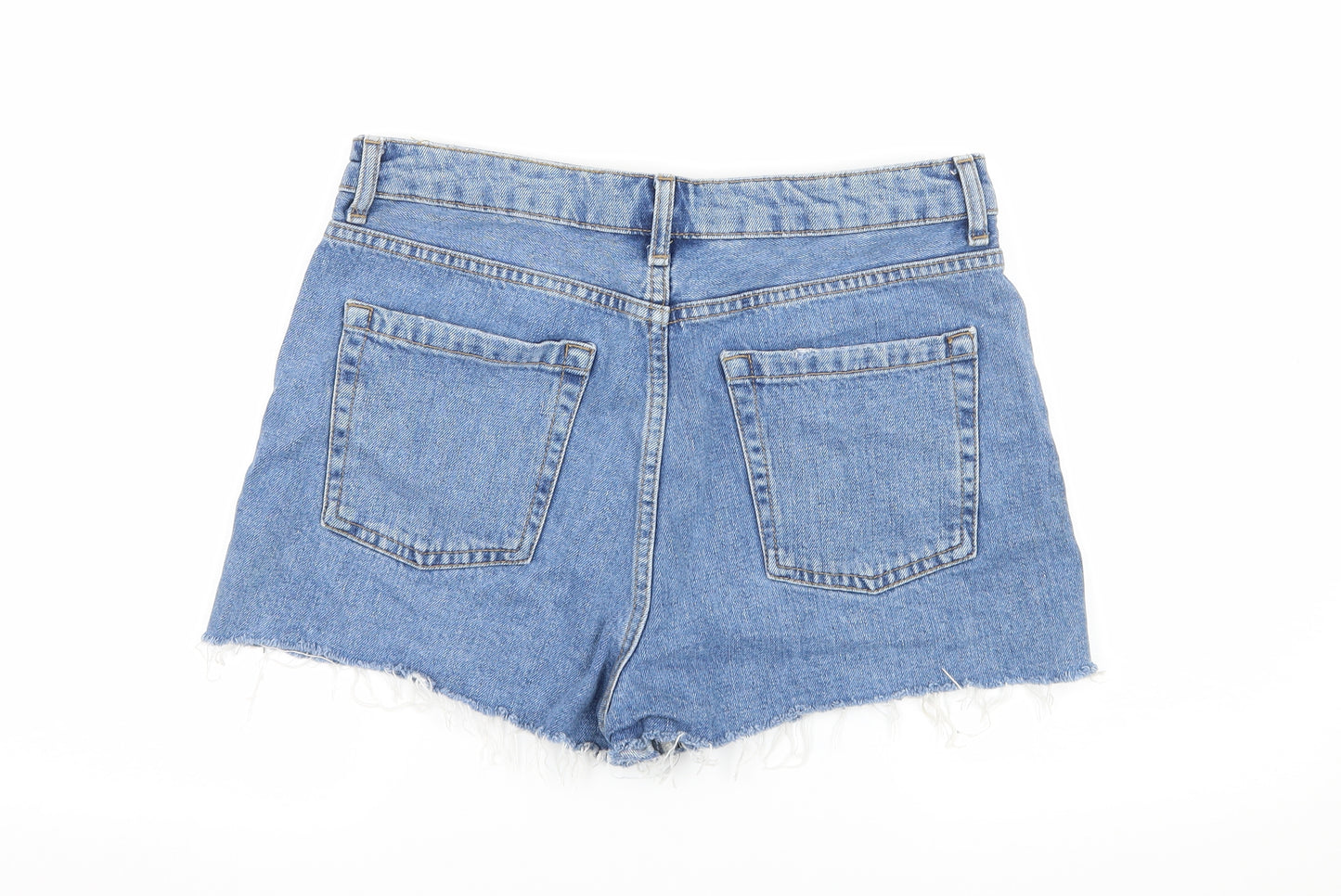 Topshop Womens Blue  Denim Hot Pants Shorts Size 12