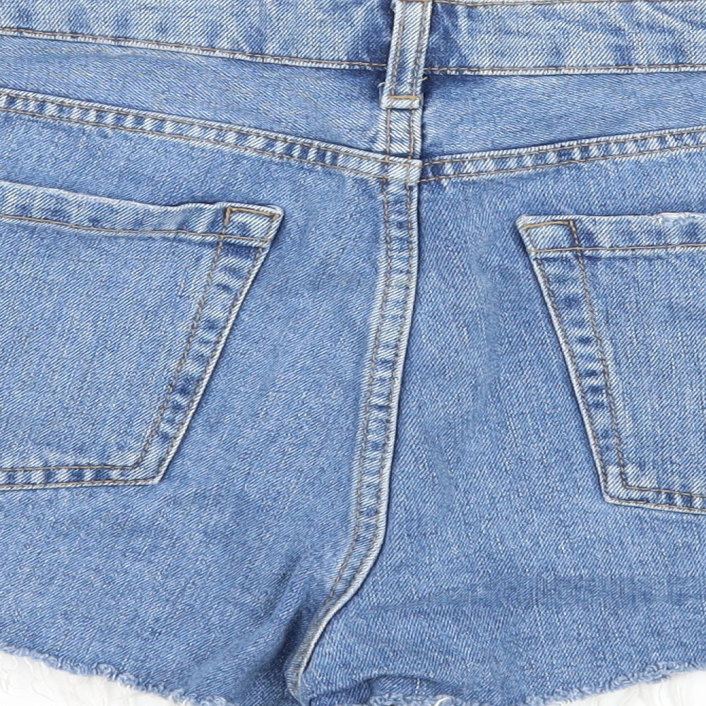 Topshop Womens Blue  Denim Hot Pants Shorts Size 12