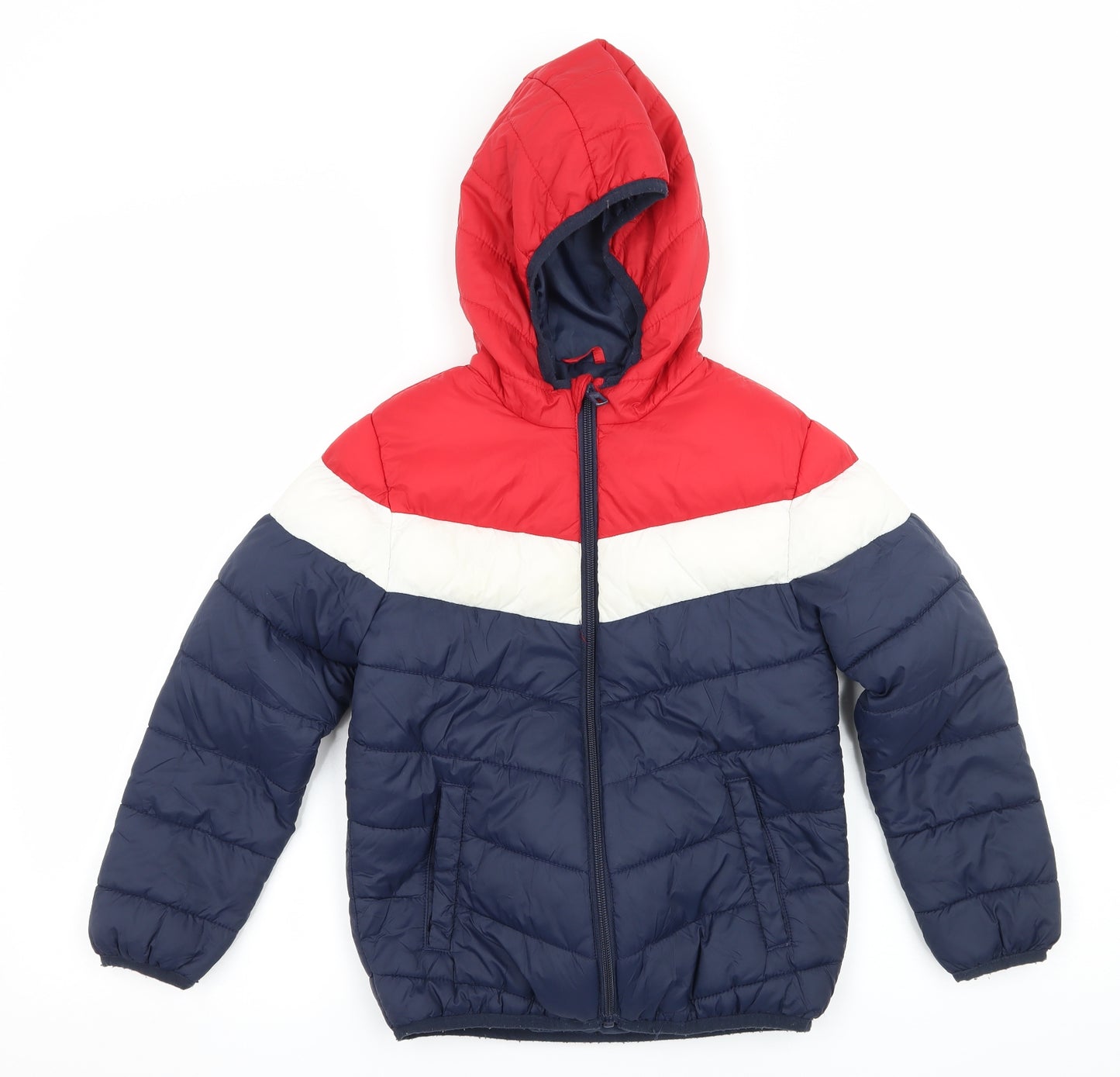Priamkr Boys Blue Striped  Puffer Jacket Jacket Size 7-8 Years
