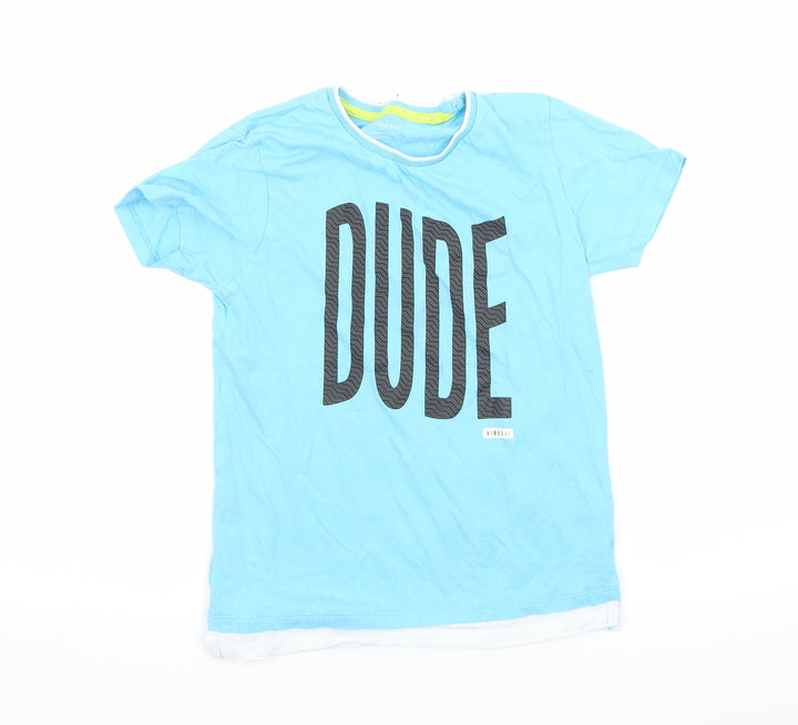 Primark Boys Blue Jersey Basic T-Shirt Size 7-8 Years - Dude