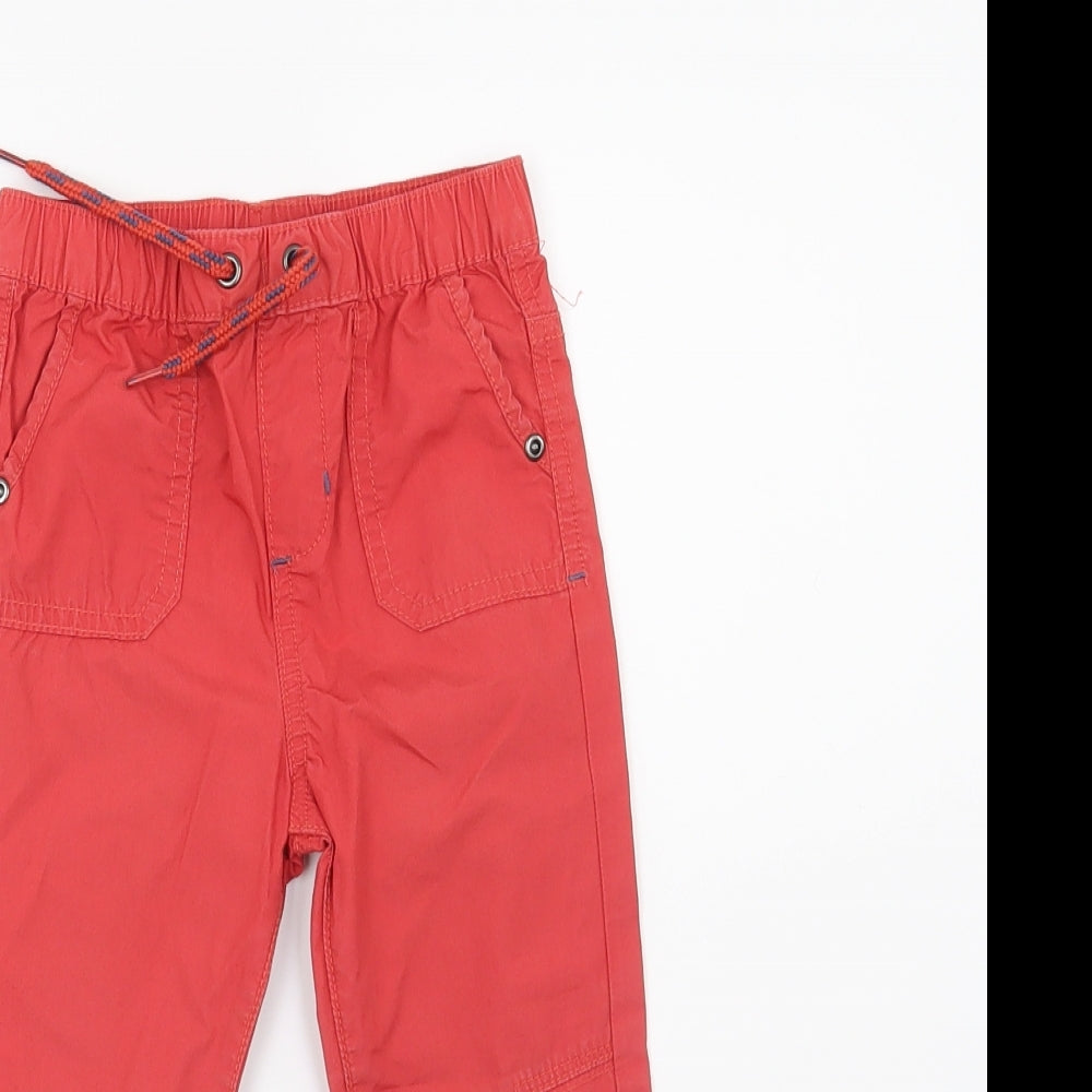 M&Co Boys Red   Cargo Trousers Size 18-24 Months