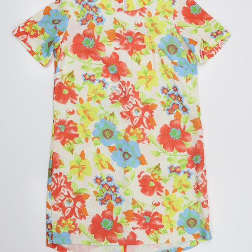 Intuition Womens White Floral Rayon Sheath  Size 10