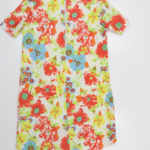 Intuition Womens White Floral Rayon Sheath  Size 10