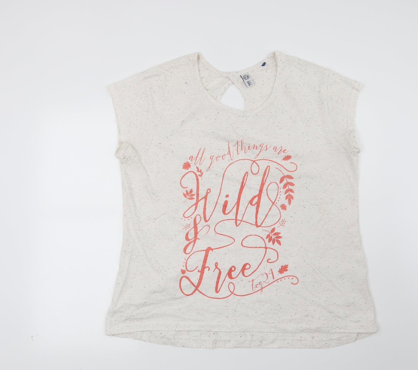 TOG 24 Womens Grey   Basic T-Shirt Size 16  - All good things are wild and free