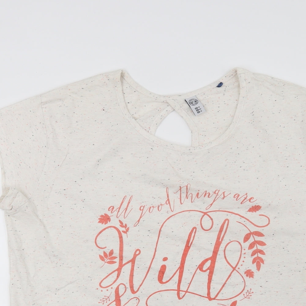TOG 24 Womens Grey   Basic T-Shirt Size 16  - All good things are wild and free