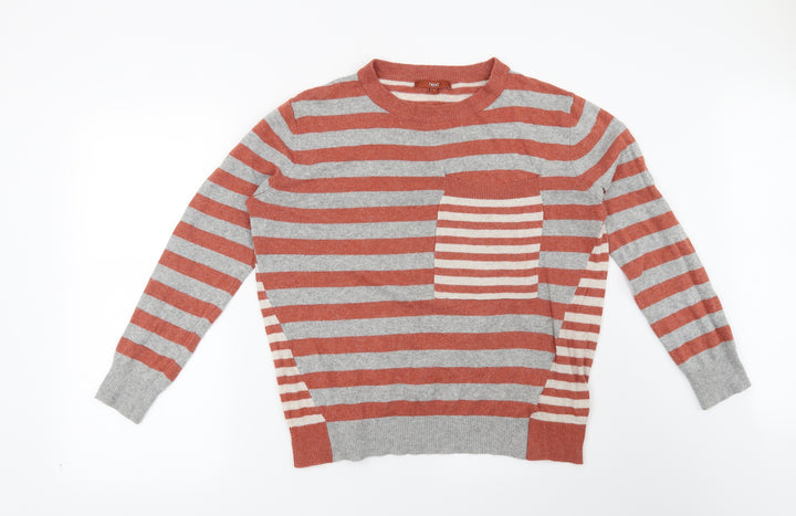 NEXT Womens Red Striped Pullover Jumper Size 12