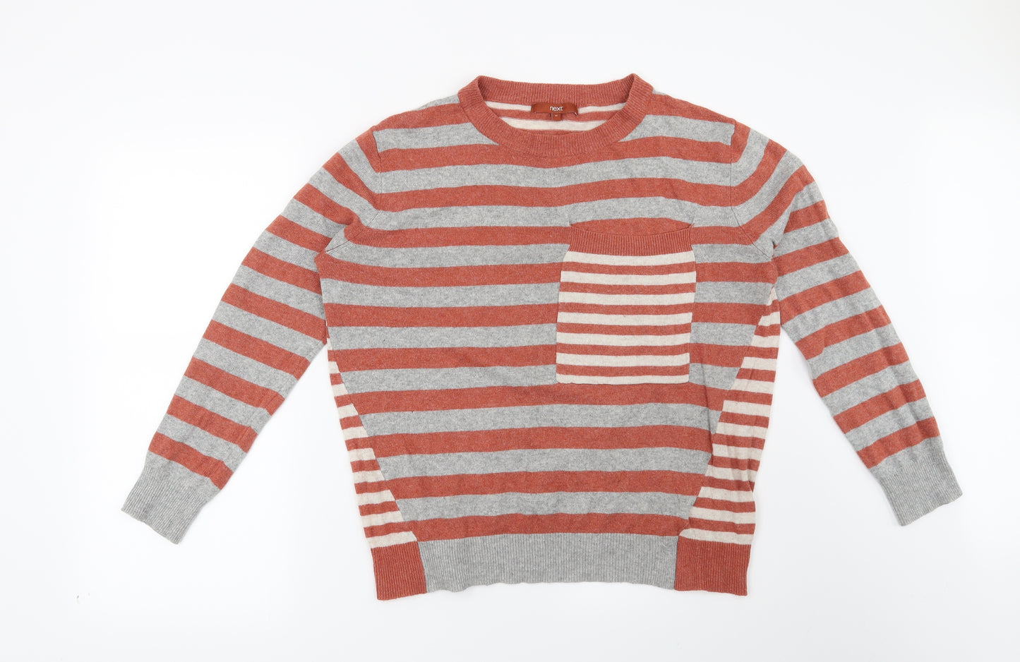 NEXT Womens Red Striped  Pullover Jumper Size 12