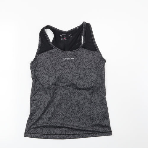 LA Gear Womens Grey Geometric  Basic T-Shirt Size 10