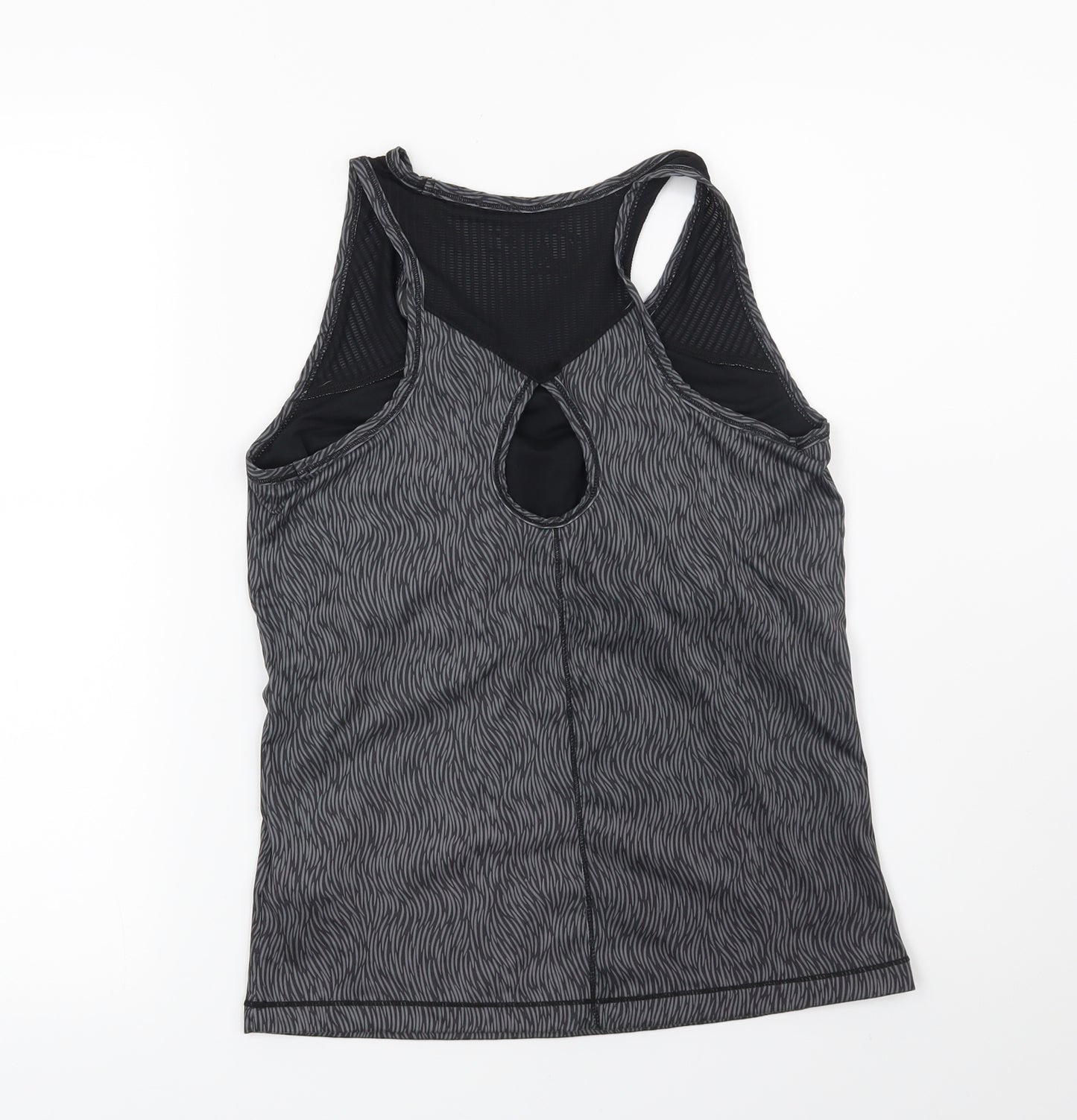 LA Gear Womens Grey Geometric  Basic T-Shirt Size 10