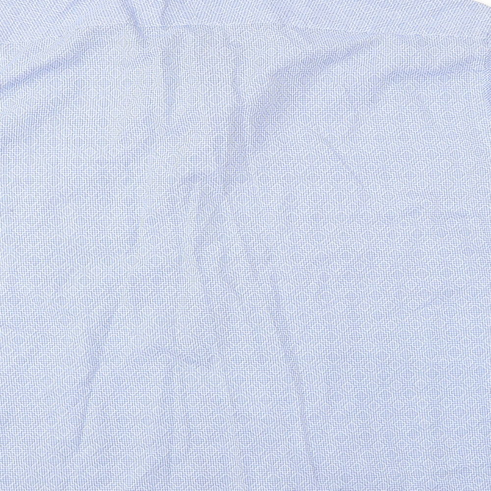 Jeff Banks Mens Blue Geometric   Button-Up Size L