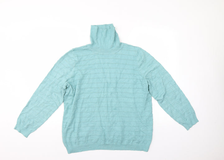 Bonmarché Womens Green Striped  Pullover Jumper Size L