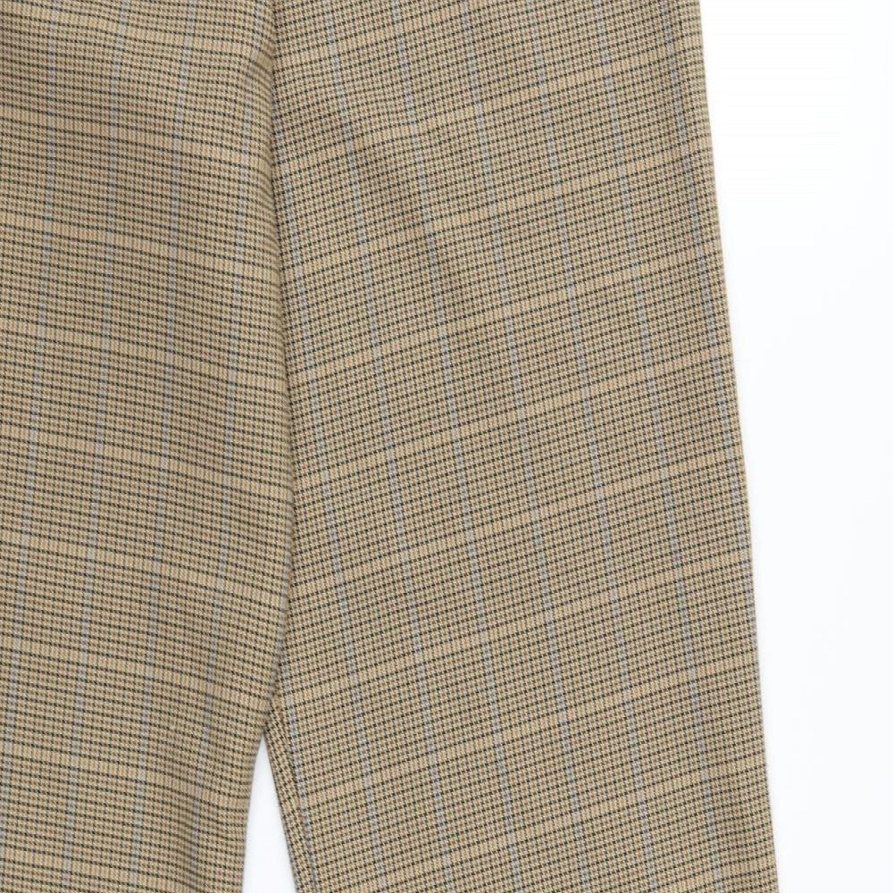 Top Shop Womens Brown Herringbone  Trousers  Size 16 L29 in - Elastic Waist