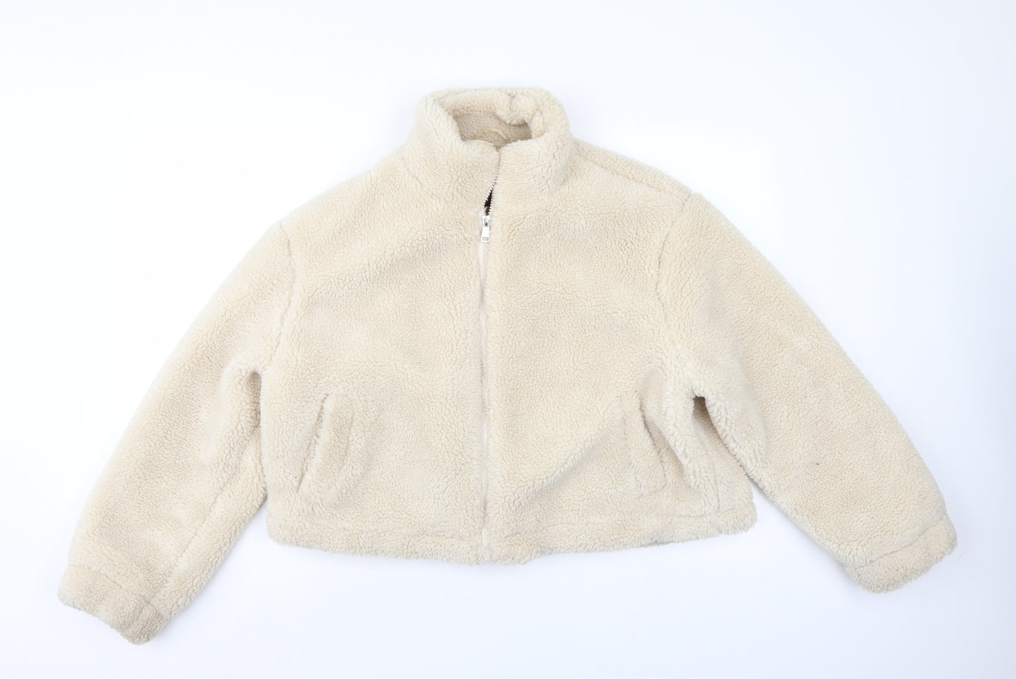 Primark Womens White   Jacket Coatigan Size 14  - cropped