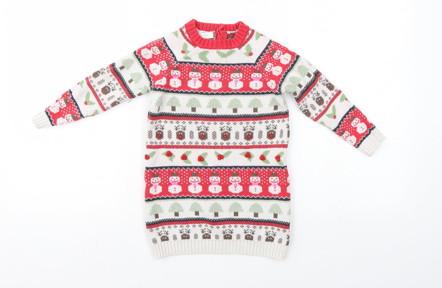 NEXT Girls Multicoloured   Pullover Jumper Size 2-3 Years  - christmas jumper