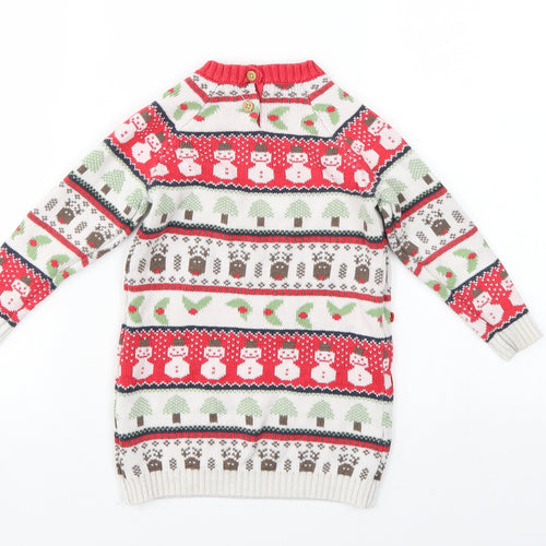 NEXT Girls Multicoloured   Pullover Jumper Size 2-3 Years  - christmas jumper
