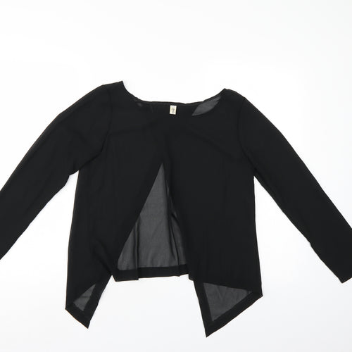 Preworn Womens Black   Wrap Blouse Size M